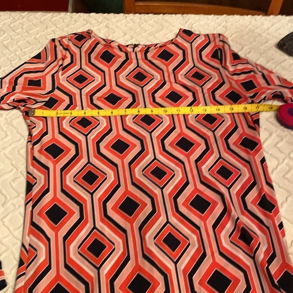 Michael Kors Dress Long Sheath Coral Black Petite Small - Picture 8 of 9